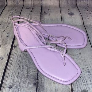 VINCE | Purple leather strappy flat sandals | Size 8.5